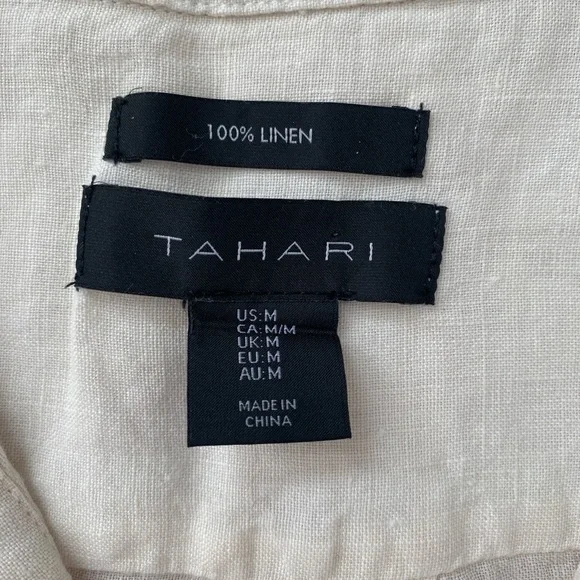 Tahari White Striped Long Sleeve Shirt Dress - Picture 2 of 11